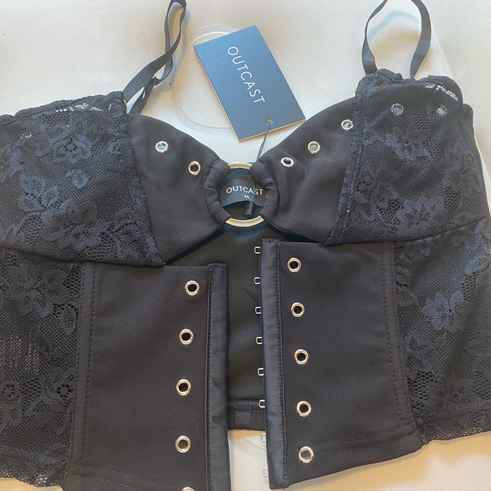 Outcast Black Lace Crop Top